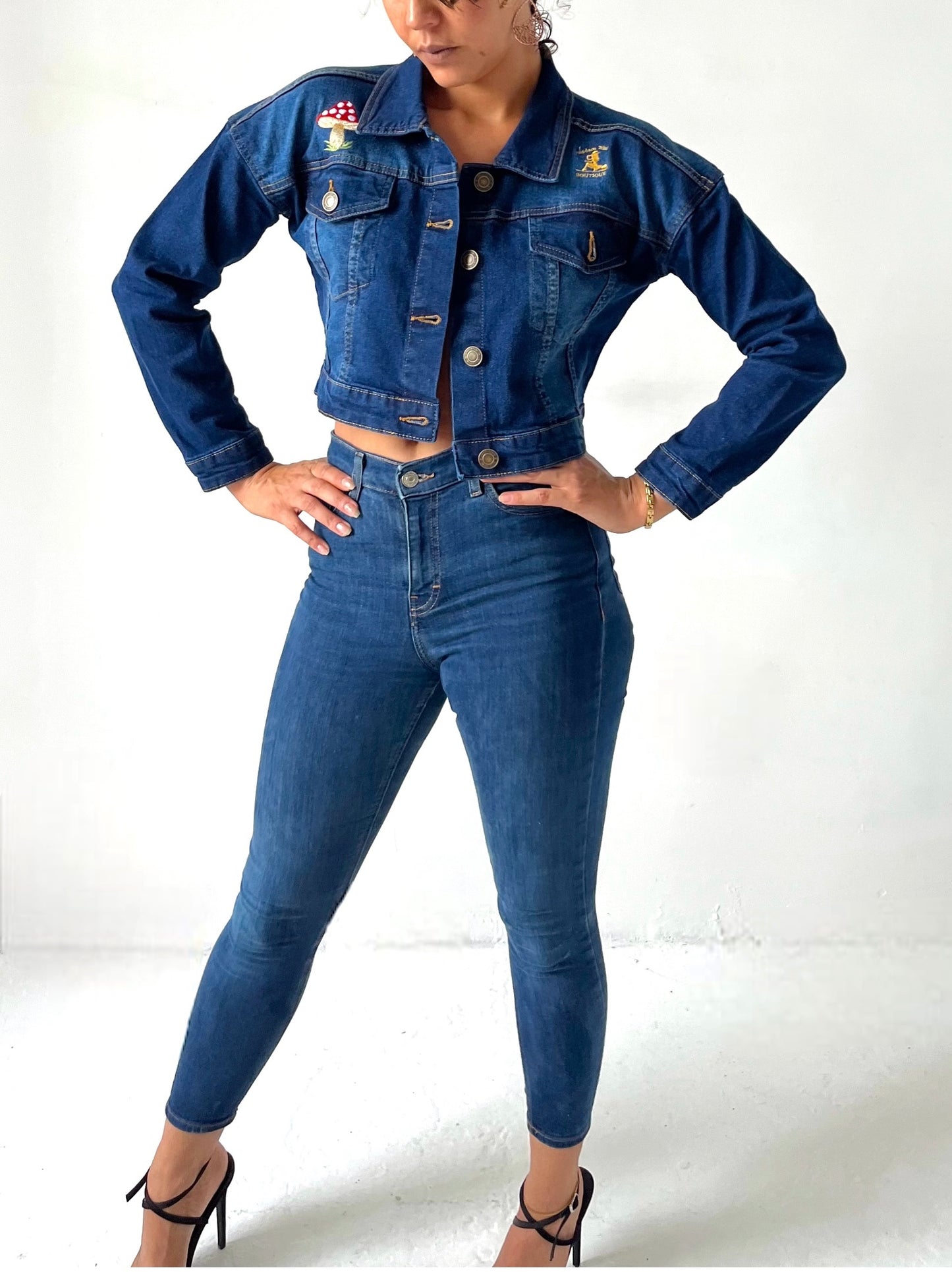 Mushroom Fairytale Realm Cropped Jacket