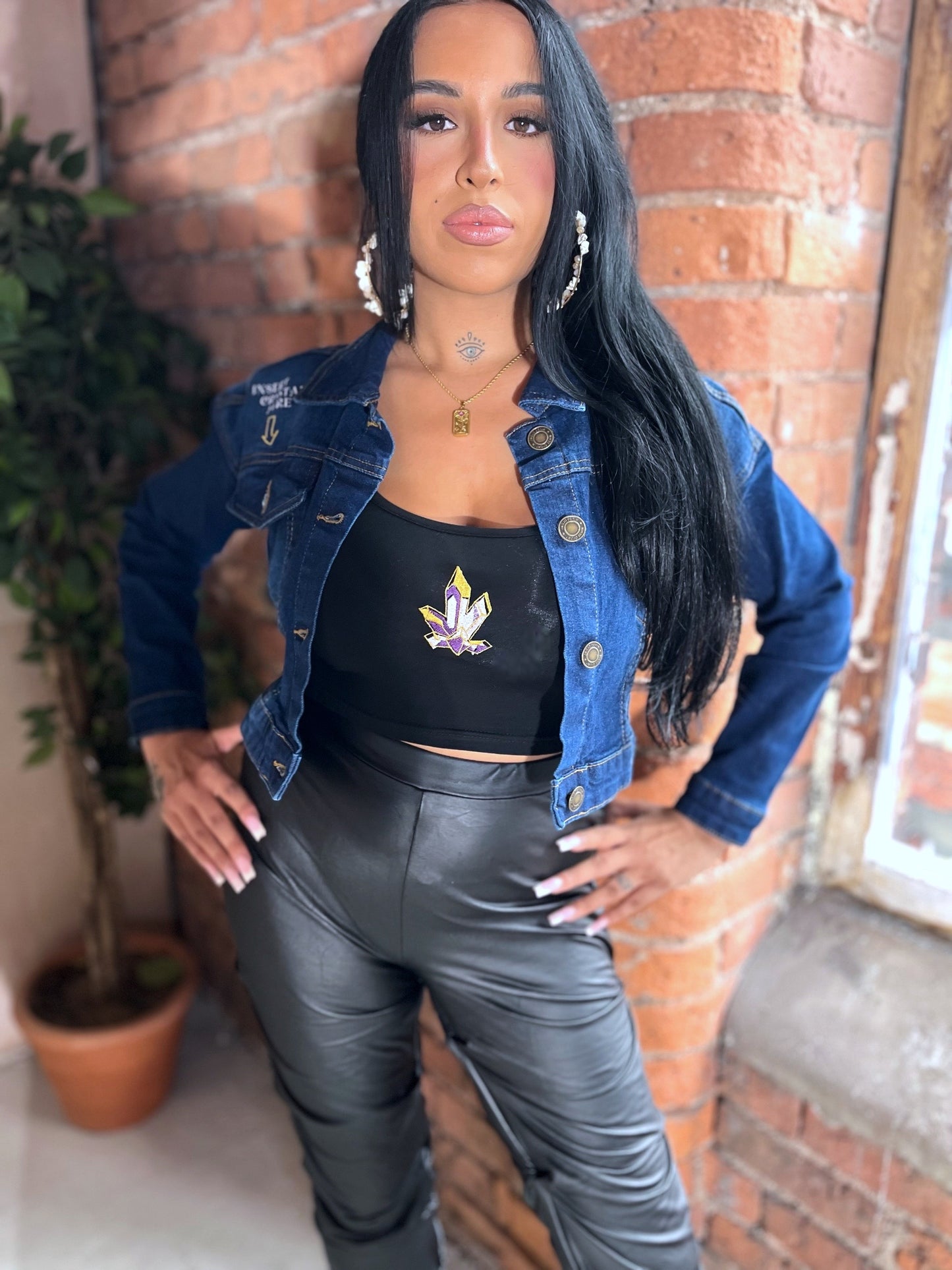Silky Style Dainty Crystal Crop Top