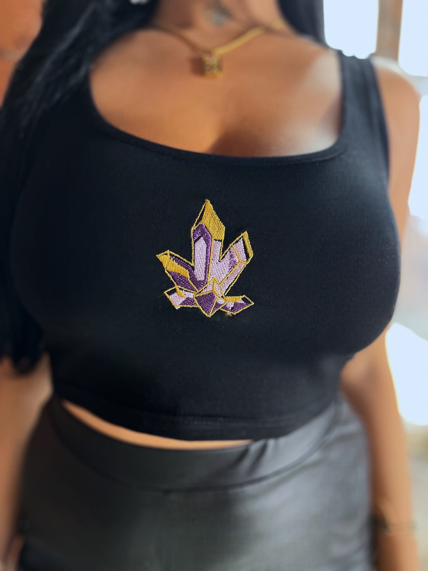 Silky Style Dainty Crystal Crop Top