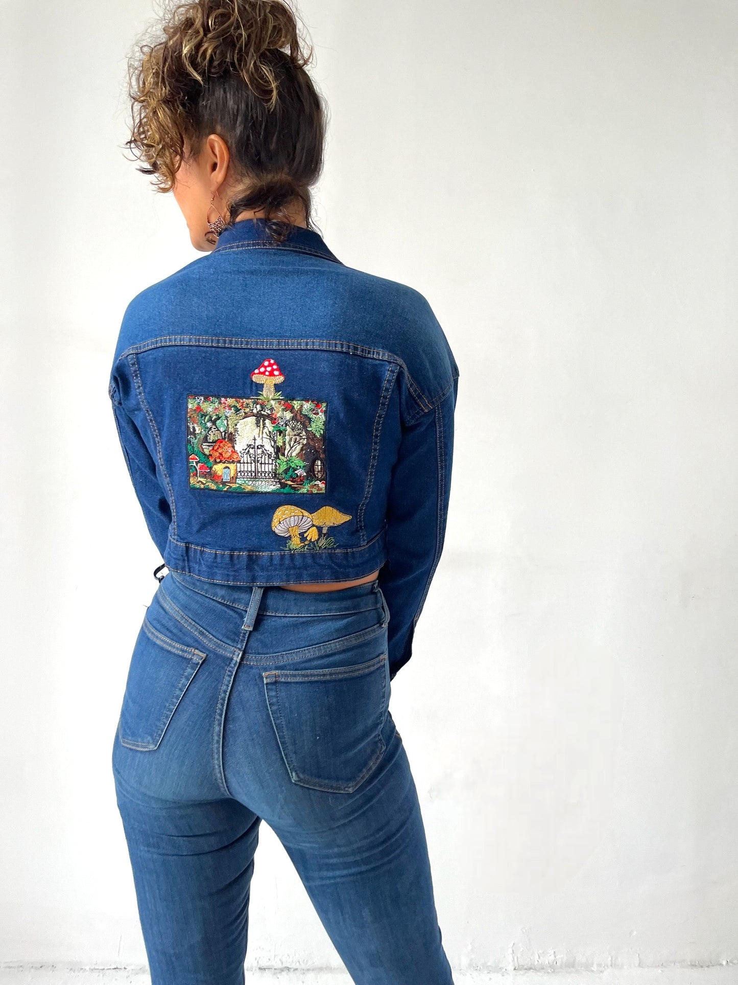 Mushroom Fairytale Realm Cropped Jacket
