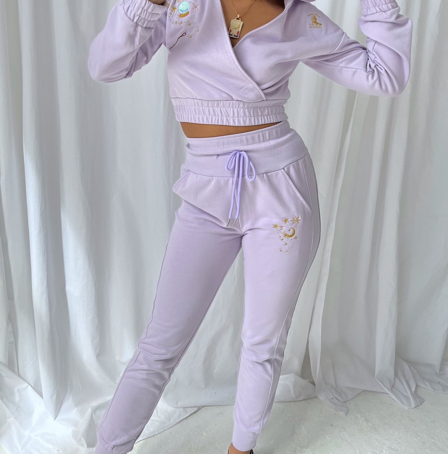 Crystal Witch Pastel Purple High Waisted Joggers