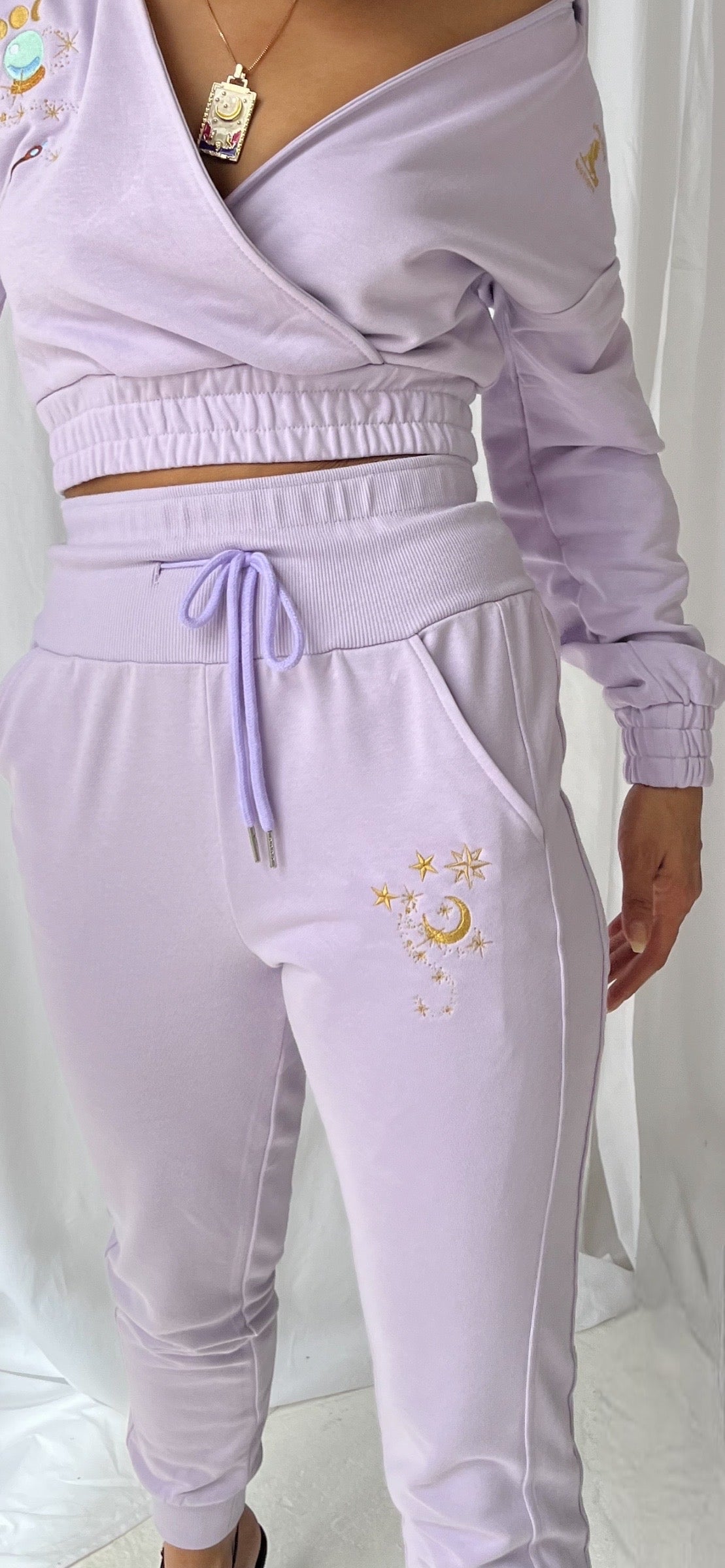 Crystal Witch Pastel Purple High Waisted Joggers