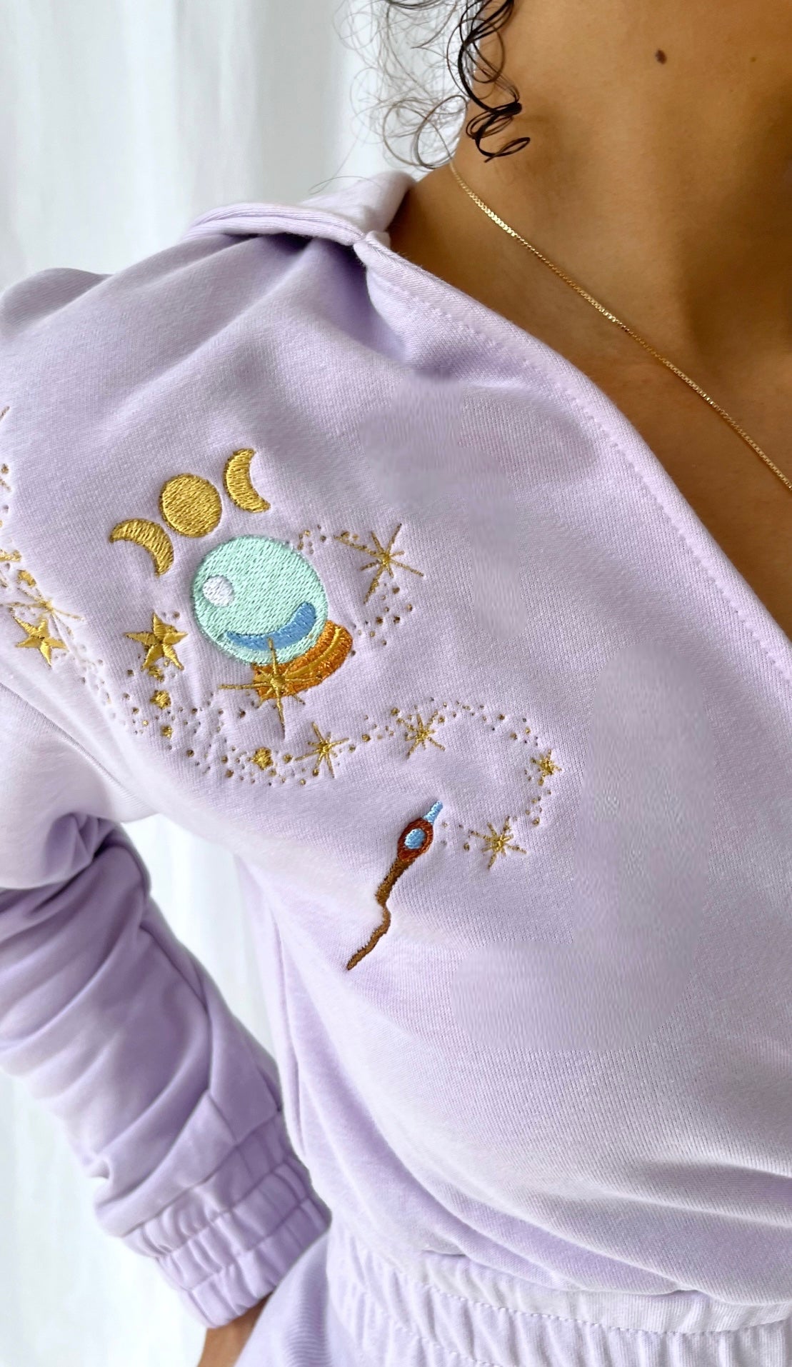 Crystal Witch Pastel Purple Wrap Style Top