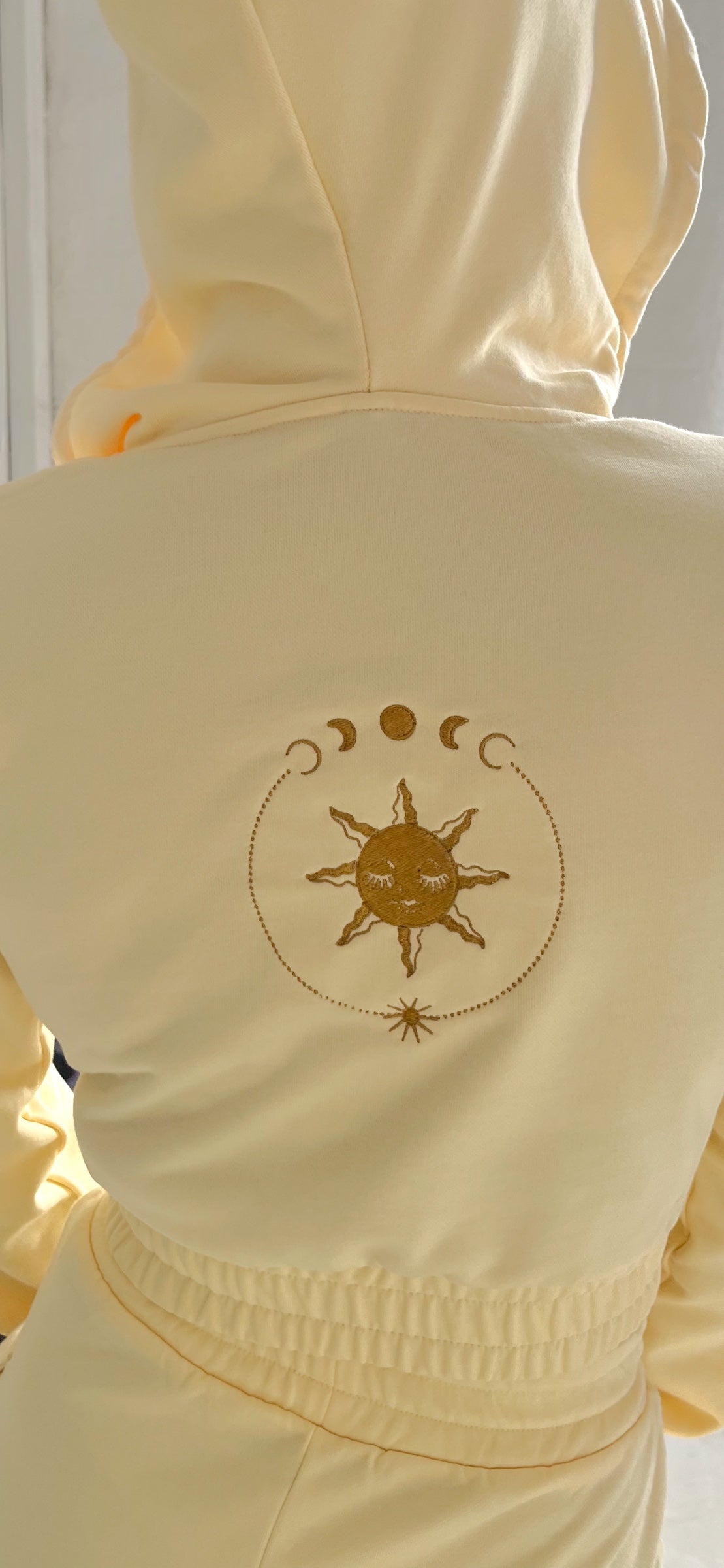 Sun & Moon Pastel Yellow Wrap Style Hoodie