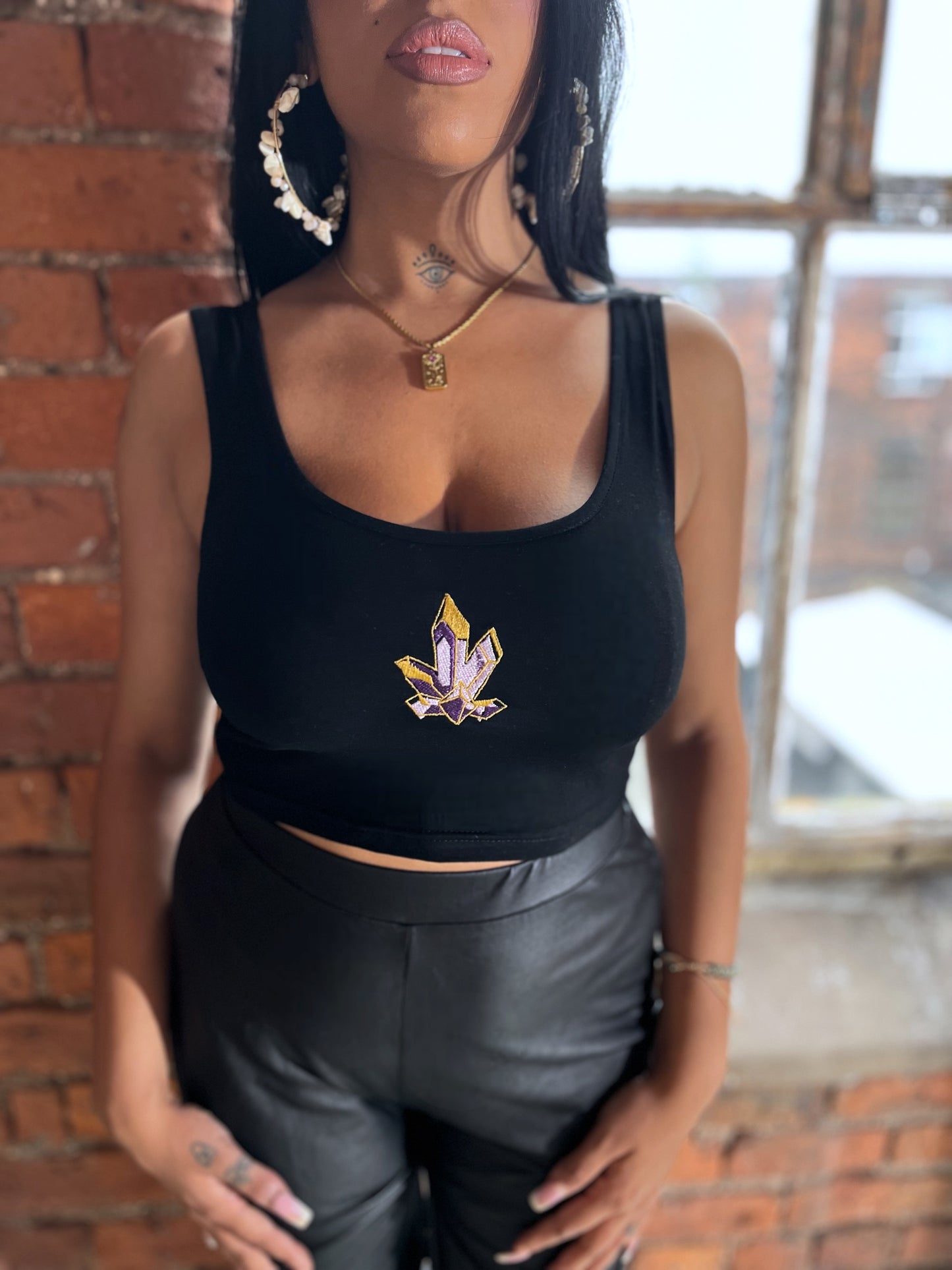 Silky Style Dainty Crystal Crop Top