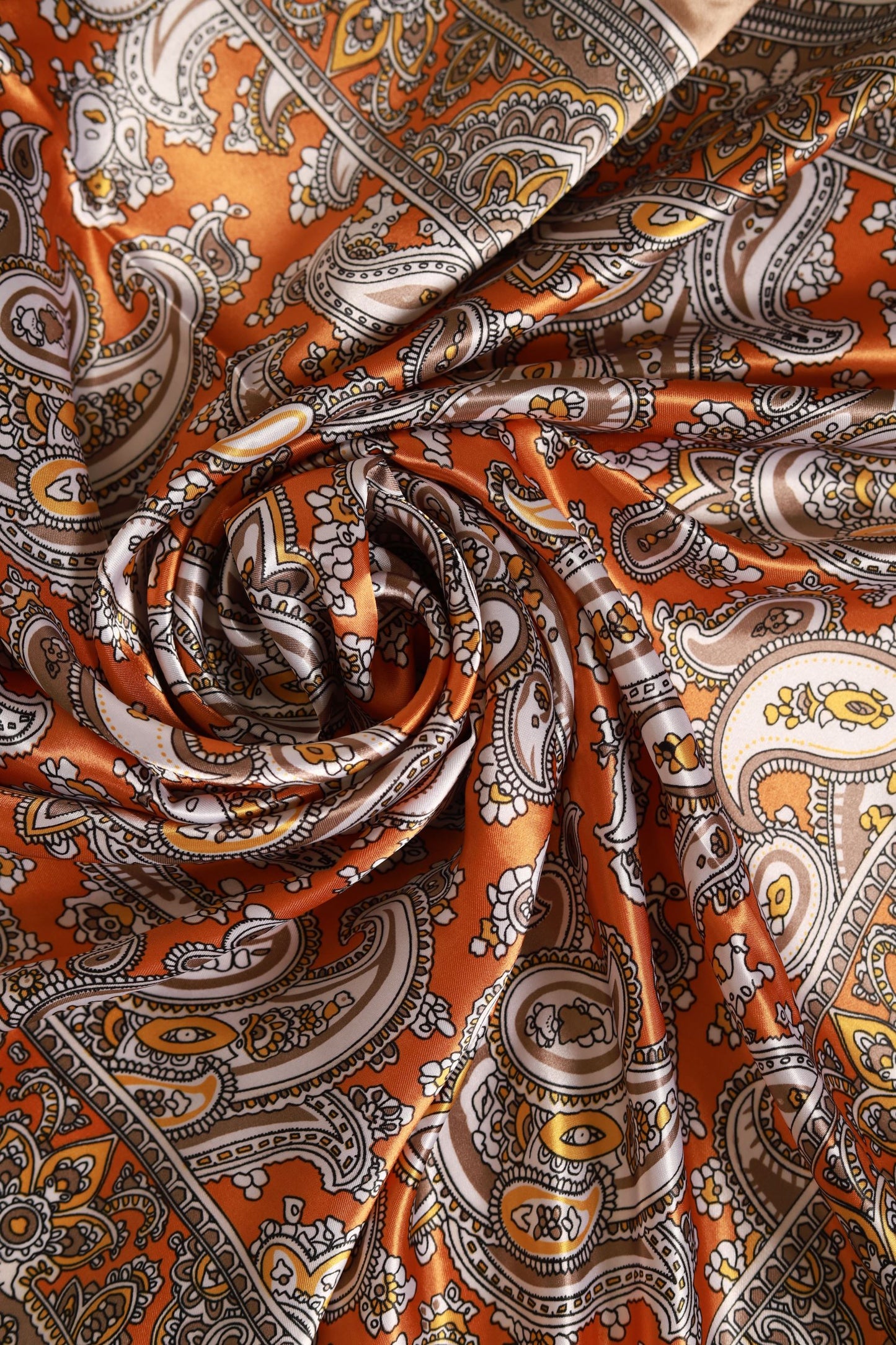 Copper Paisley Silky Scarf
