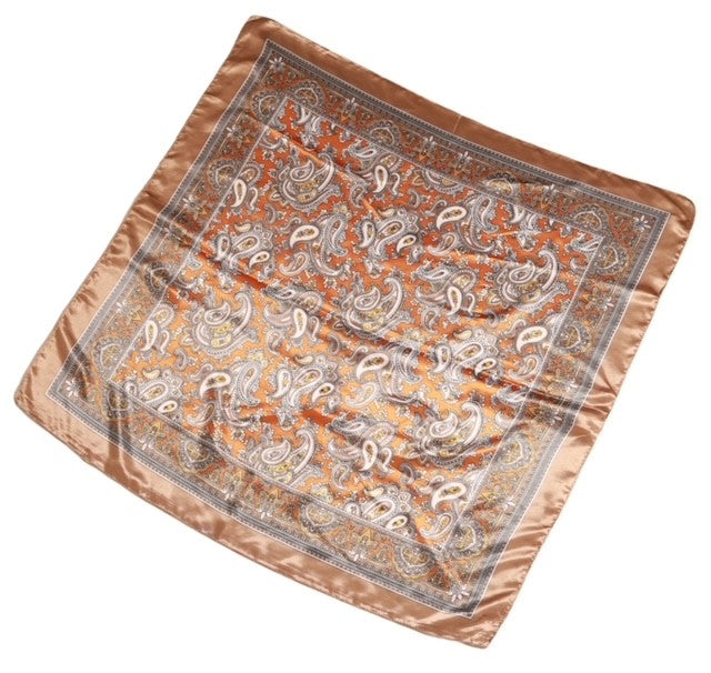 Copper Paisley Silky Scarf