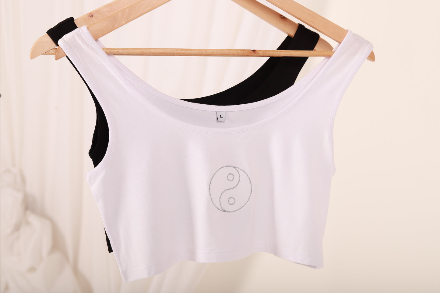 Silky Style Dainty Yin and Yang Crop Top