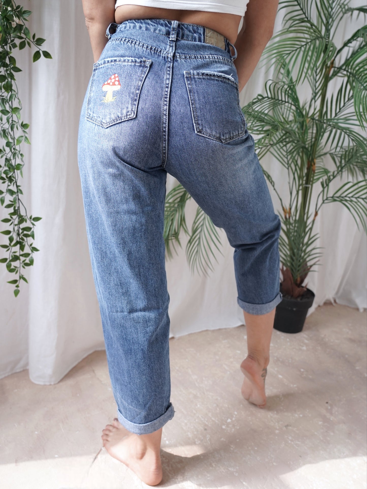 High Waisted Mushroom Butt Jeans