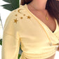 The Moon Phase Pastel Yellow Wrap Style Hoodie