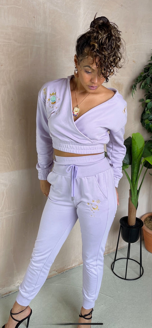 Crystal Witch Pastel Purple High Waisted Joggers