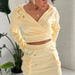 The Sun & Moon Pastel Yellow High Waisted Skirt