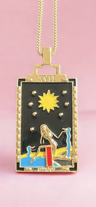 The Stars Tarot Gold Plated Pendant Necklace