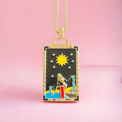 The Stars Tarot Gold Plated Pendant Necklace