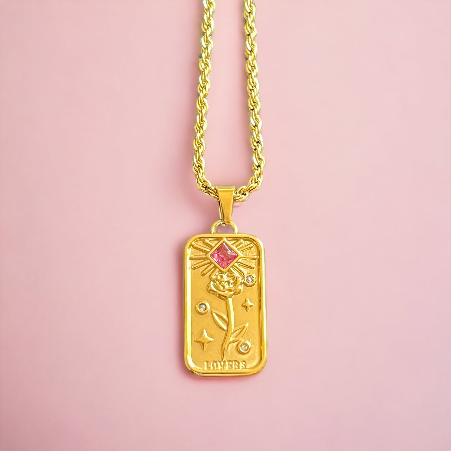 The Lovers Tarot 18k Gold Plated Necklace