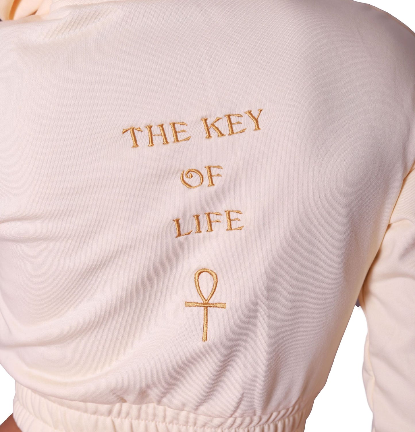 Pastel Yellow Luxury Wrap Style Cropped Hoodie- The Key Of Life