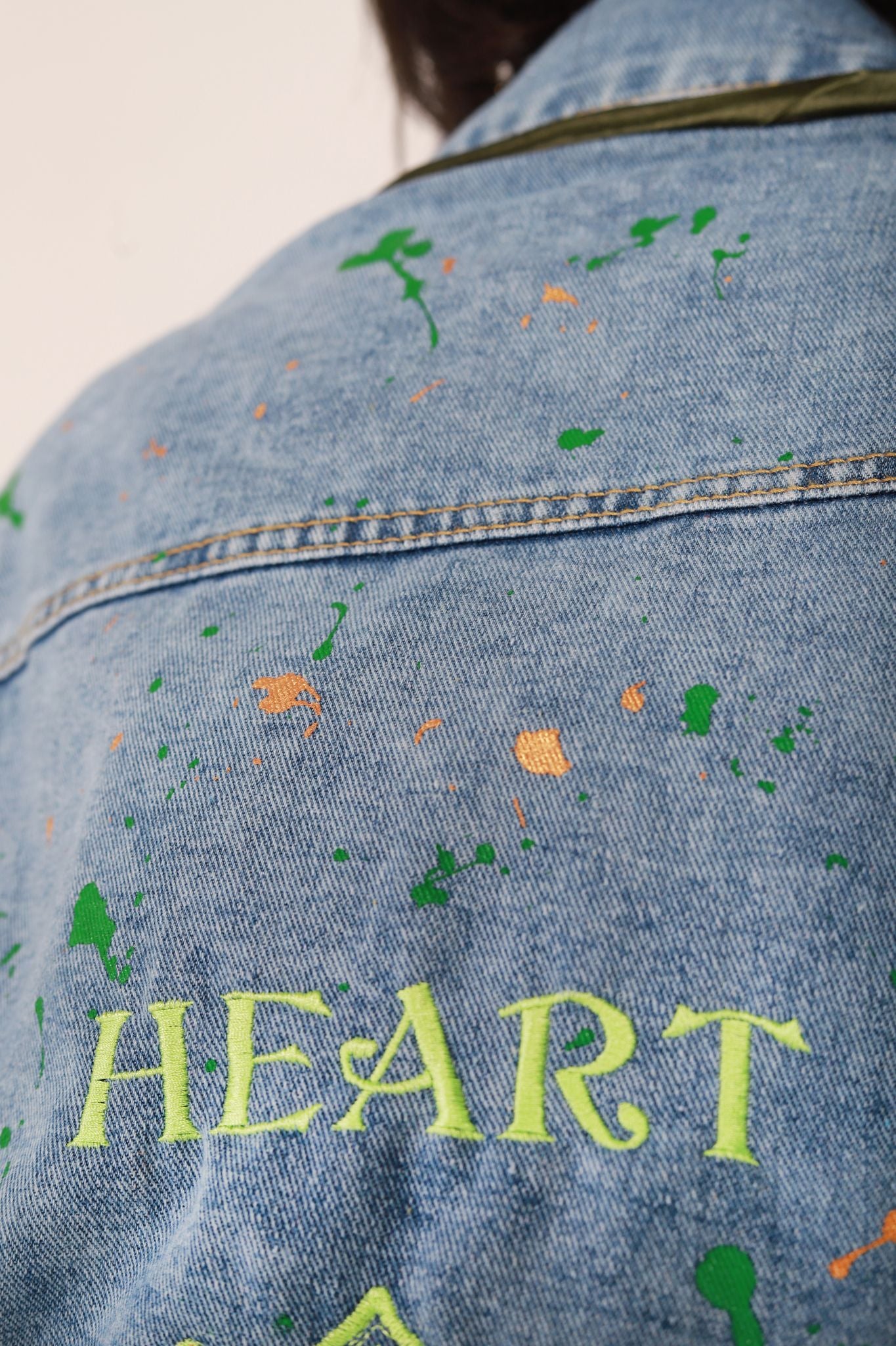 Heart Chakra- Light Weight Oversized Denim Jacket