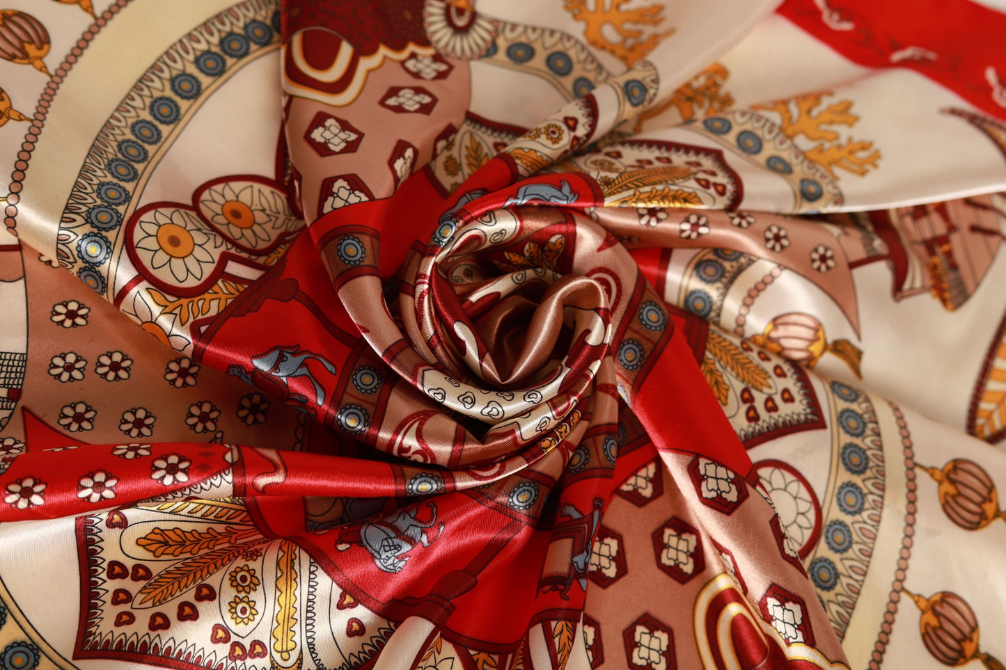 Red Yin and Yang Silky Scarf