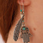 Vintage Style Silver Plated Feather Earrings