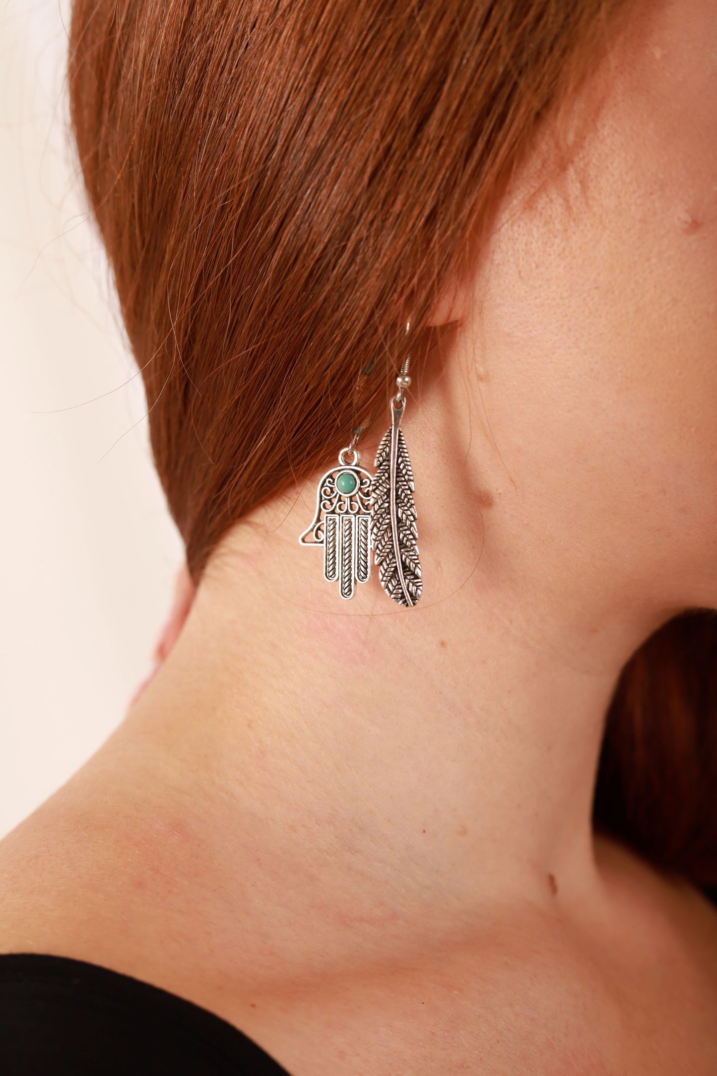 Vintage Style Silver Plated Feather Earrings