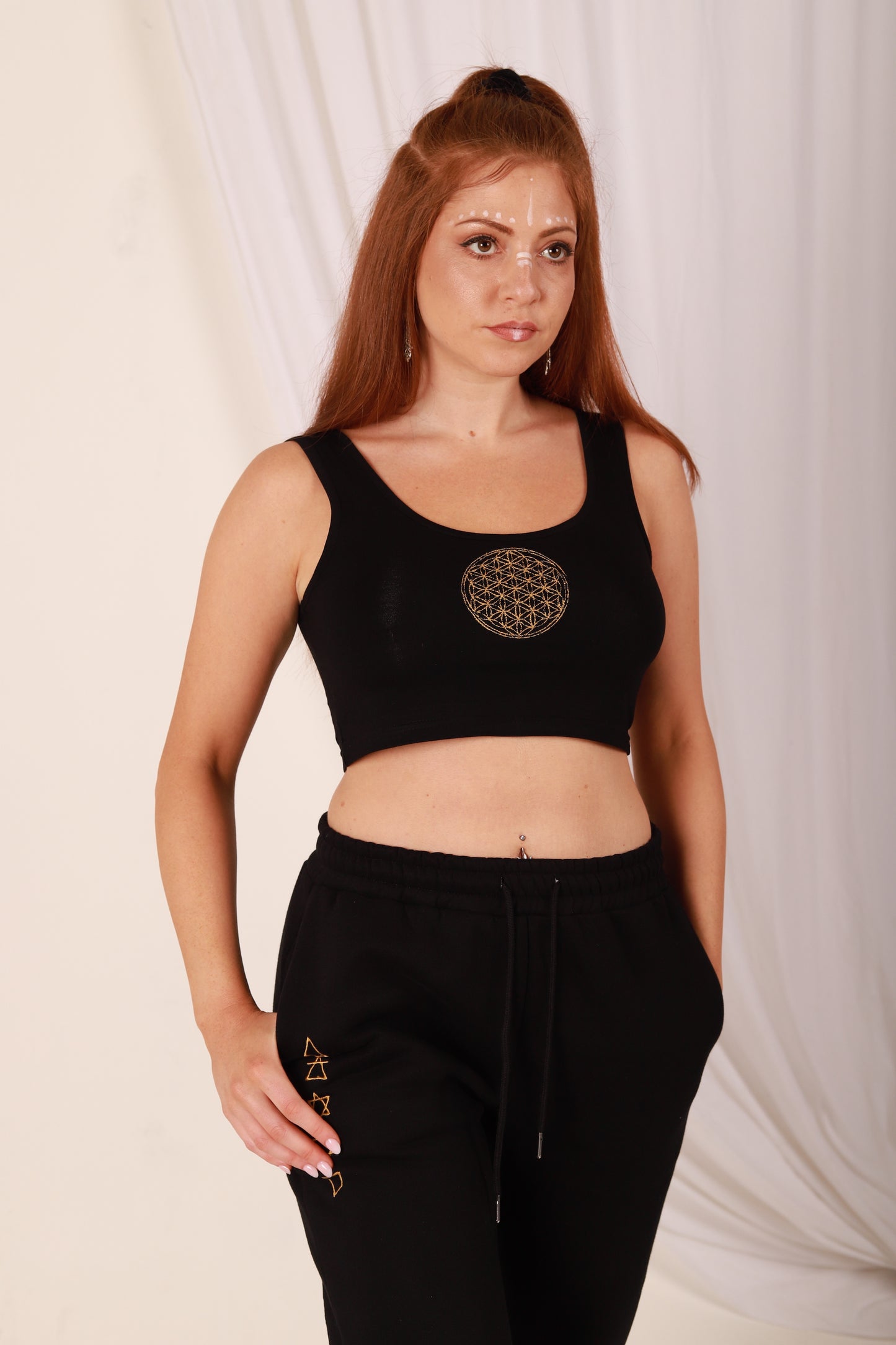 Silky Style Dainty Flower of Life Crop Top
