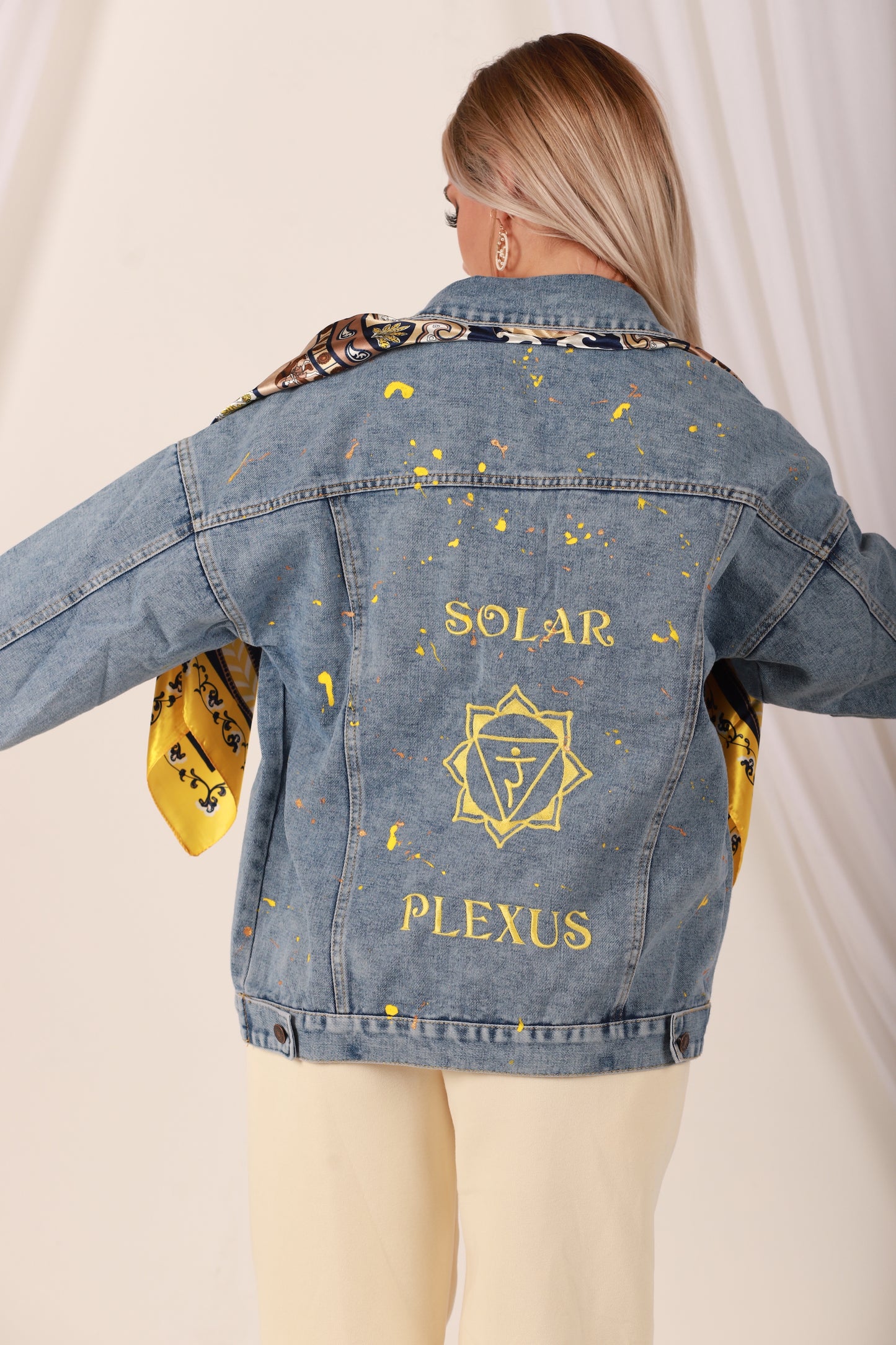 Solar Plexus Chakra- Light Weight Oversized Denim Jacket.