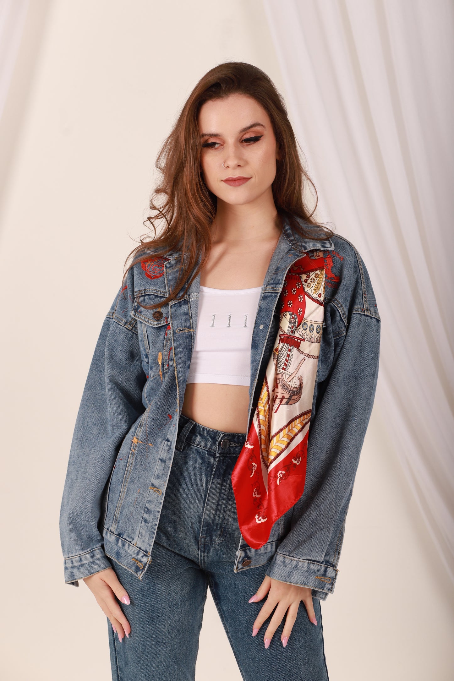 Root Chakra- Light Weight Oversized Denim Jacket