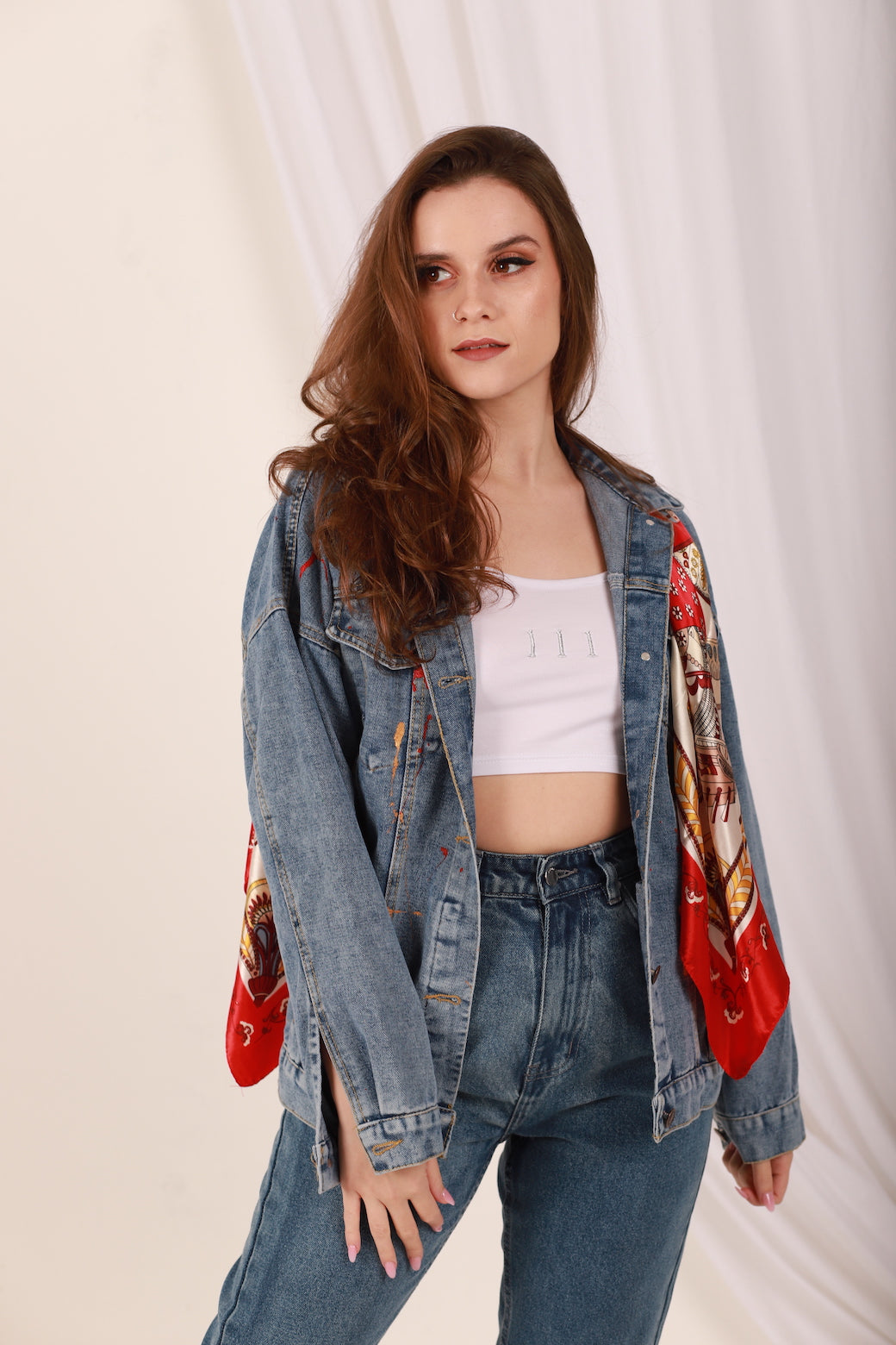 Root Chakra- Light Weight Oversized Denim Jacket