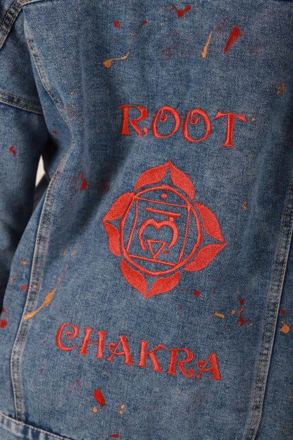Root Chakra- Light Weight Oversized Denim Jacket