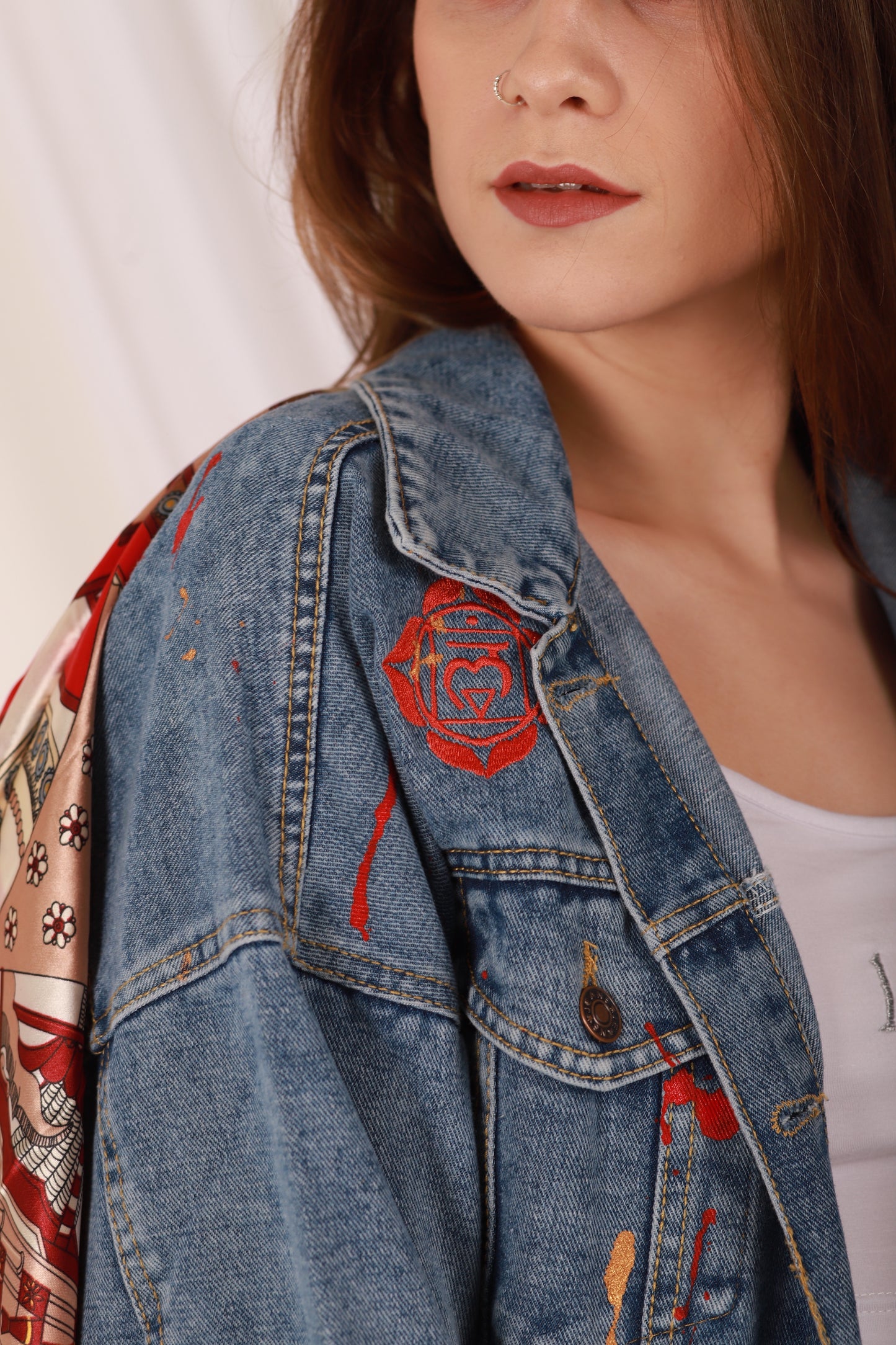 Root Chakra- Light Weight Oversized Denim Jacket