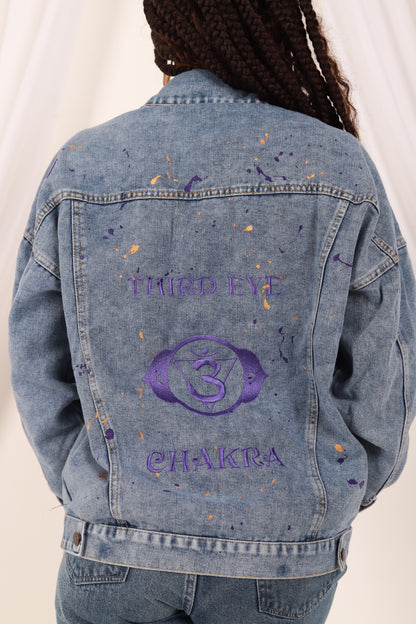 Third Eye Chakra- Light Weight Oversized Denim Jacket