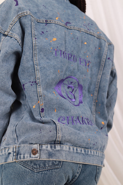 Third Eye Chakra- Light Weight Oversized Denim Jacket