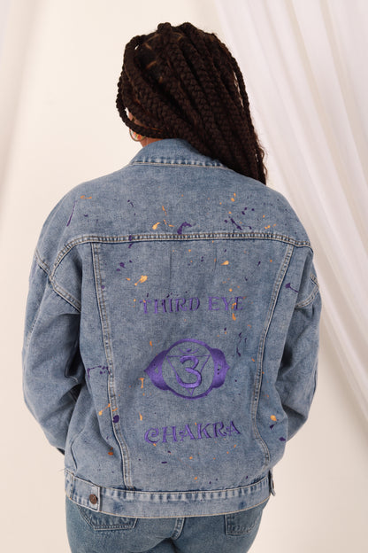 Third Eye Chakra- Light Weight Oversized Denim Jacket