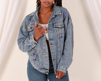 Third Eye Chakra- Light Weight Oversized Denim Jacket