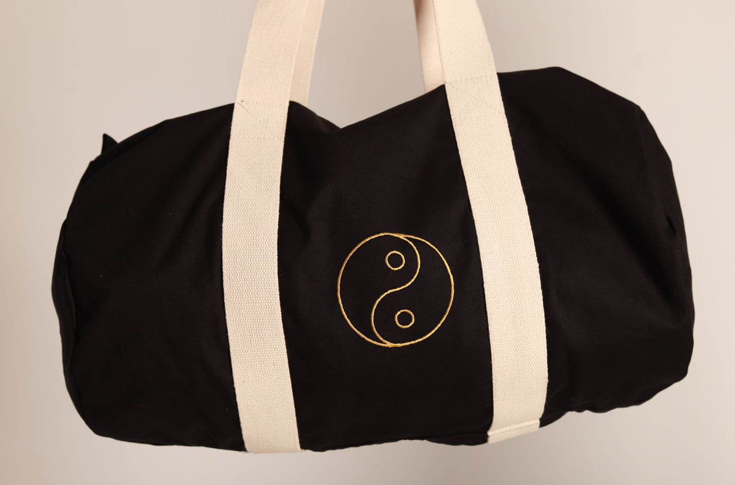 Black Gym Barrel Bag- Yin and Yang