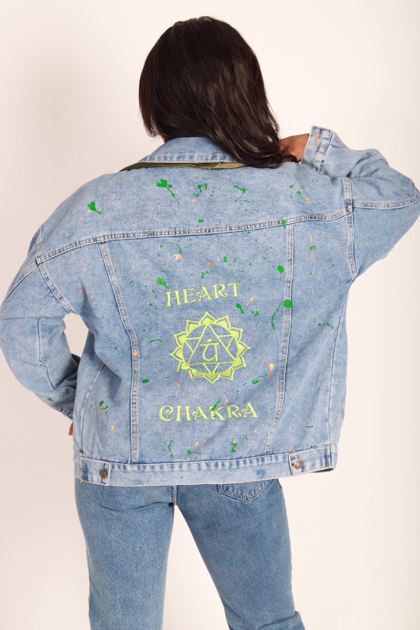 Heart Chakra- Light Weight Oversized Denim Jacket