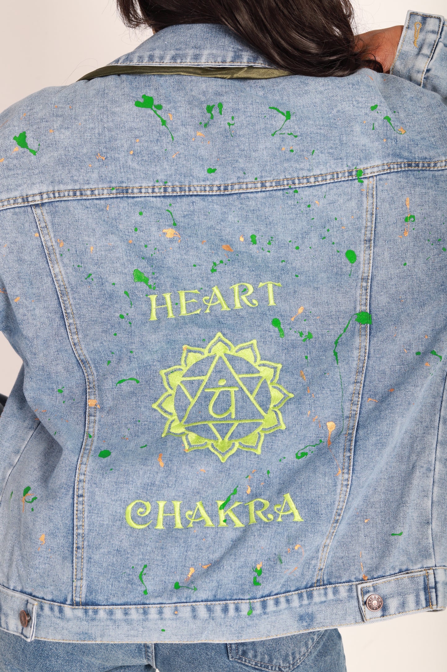 Heart Chakra- Light Weight Oversized Denim Jacket