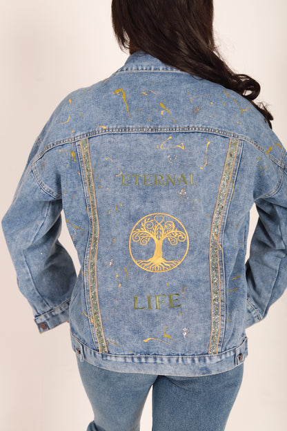 Eternal Life, Shungite Protected- Light Weight Oversized Denim Jacket