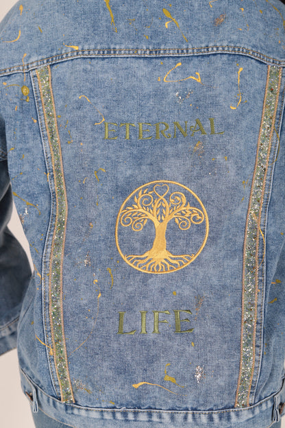 Eternal Life, Shungite Protected- Light Weight Oversized Denim Jacket