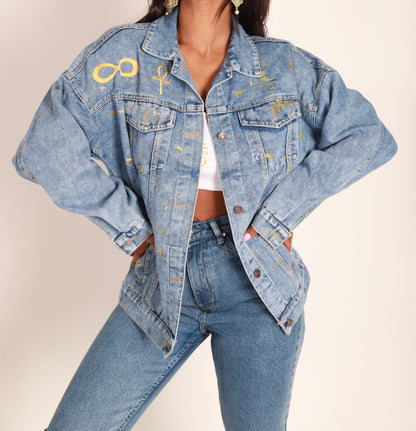 Eternal Life, Shungite Protected- Light Weight Oversized Denim Jacket