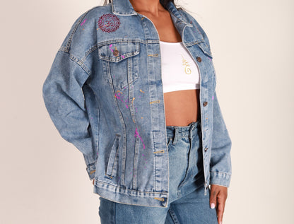 Crown Chakra- Light Weight Oversized Denim Jacket.