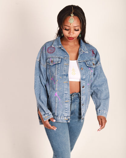 Crown Chakra- Light Weight Oversized Denim Jacket.