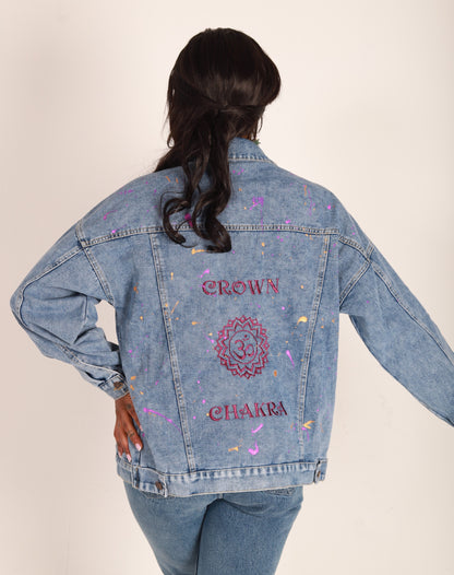 Crown Chakra- Light Weight Oversized Denim Jacket.