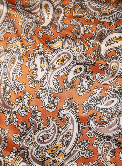 Copper Paisley Silky Scarf