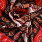 Red Paisley Silky Scarf