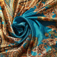 Turquoise Based Paisley Silky Scarf
