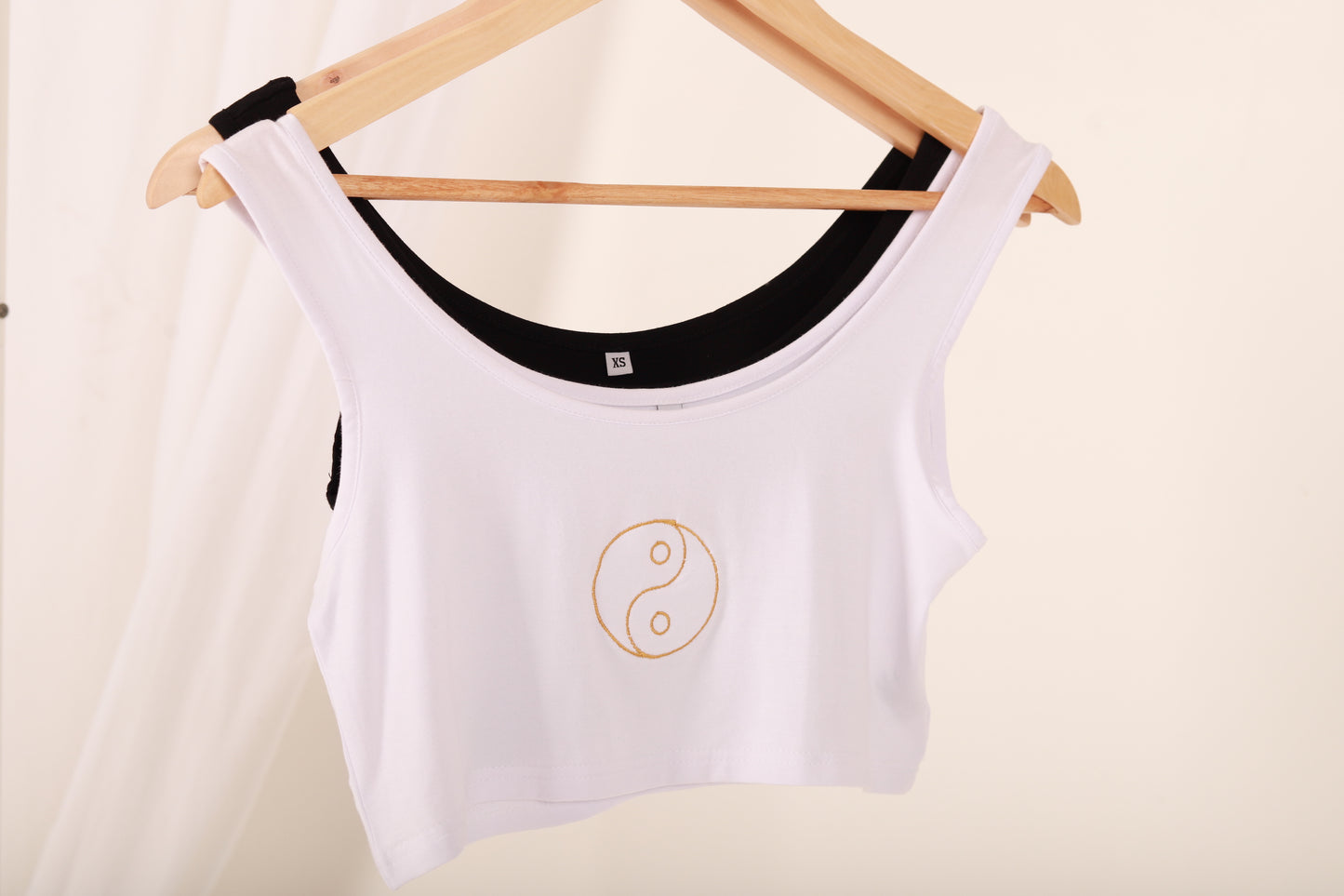 Silky Style Dainty Yin and Yang Crop Top